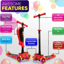 Tradera HURTLE 3-hjulig sparkskotrar stående o hopfällbar med justerbar höjd> Utomhusleksaker