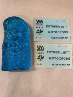 Tradera Husqvarna VM Motocross 1972 minnes glas Entre Billjetter^ Motocross