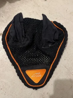 Tradera Häst & Ridsport<Huva Equiline marinblå med orangea detaljer