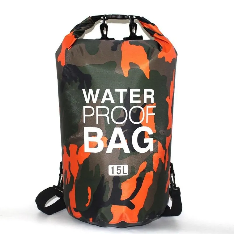 Tradera Vattensport<IPX6 water proof Backpack 15L Orange Camouflage