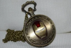 Tradera Iron Man Brons m. Färg Fickur (Quartz) Halsband Ny^ Fickur