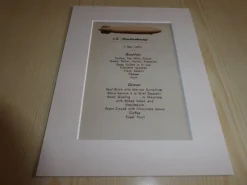 Tradera I.S. Hindenburg Zeppelin meny fotografi med passepartout^ Flyg