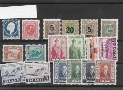 Tradera Island Div ostämplade märken med små spår fastsättare. ( högt katalogvrde)^ Norden