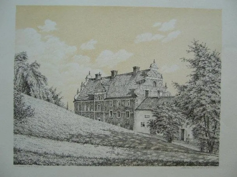 Tradera JAMES PAULI DET GAMLA BISKOPSHUSET i FÄRGLITOGRAFI FRÅN 1928^ Grafik & Teckningar