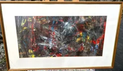 Tradera J-O MAGNUSSON KONSTVERK 1977 MUNKFORS LARS LERIN Jackson Pollock ABSTRAKT FRITT^ Måleri