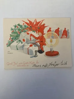 Tradera Allmänna Motiv<Julvykort med tomtar Aina Stenberg