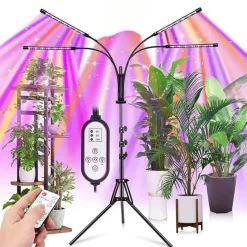 Tradera Krukor & Odlingssystem<Justerbar LED-Växtlampa - Fullspektrum, 9-stegs Dimming, För Inomhusodling