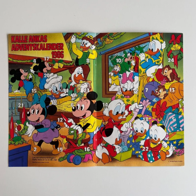 Tradera Reklamprylar<Kalle Ankas adventskalender 1986 (oöppnad)