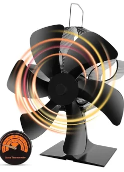 Tradera Kaminfläkt Fläkt för eldstad eller vedugn med termometer^ Eld & Grill