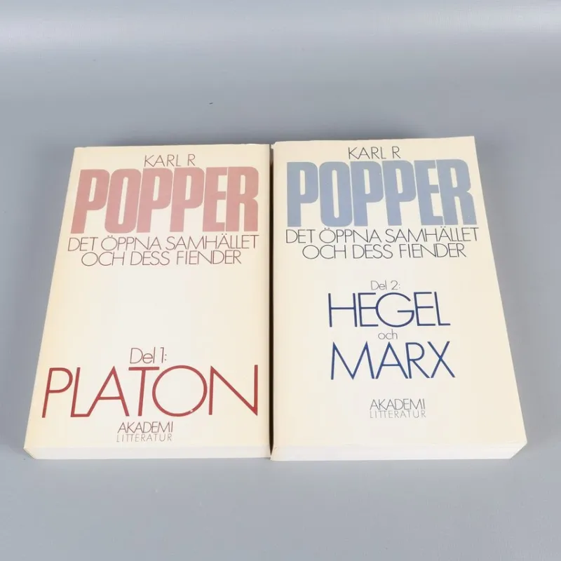 Tradera Karl Popper Det Öppna Samhället del 1-2 Akademi Litteratur 1980-1981> Samhällskunskap