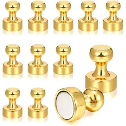 Tradera Kartnålsmagnet [Rund] - Guld - Kylskåpsmagnet - Neodym - 4 st^ Vitvaror