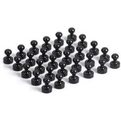 Tradera Kartnålsmagnet [Rund] - Svart - Kylskåpsmagnet - Neodym - 4 st^ Vitvaror