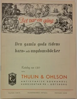 Tradera Priskuranter & Kataloger<Katalog från Thulin & Ohlson, Antikvarisk Bokhandel. Barn-och ungdomsböcker 1940