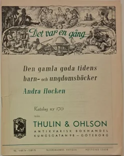 Tradera Priskuranter & Kataloger<Katalog från Thulin & Ohlson, Antikvarisk Bokhandel. Barn-och ungdomsböcker 1947