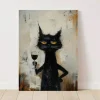Tradera Katt Vin Canvas Poster Inredning 40x30 cm^ Posters