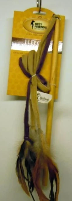 Tradera Husdjurstillbehör<Kattleksak,Spö med fleece och fjädrar.