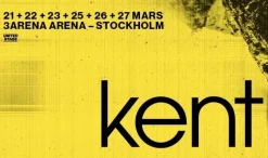 Tradera Kent, 4 bra sittplatser på rad, Lördag 22 mars, 3Arena Stockholm> Konserter