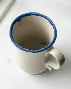 Tradera Keramikkrus m blå detaljer> Kopparföremål