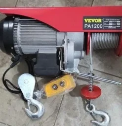 Tradera 1200Kg 2000W elektrisk vinschkran med trådbunden fjärrkontroll, med skydd> Maskiner