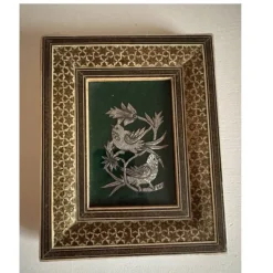 Tradera Khatam Kari tavla konst metallkonst silver koppar Persisk graverad> Orientalisk Konst & Porslin