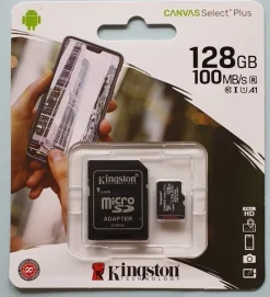 Tradera Mobiltillbehör<Kingston Canvas S. P. 128Gb Micro-SDXC Class 10 minneskort med adapter - 937