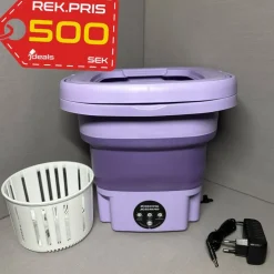 Tradera Kompakt Ihopfällbar Tvättmaskin för Camping, Resor och Hemmet – 8L Kapacitet^ Vitvaror