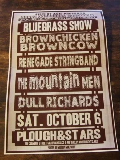Tradera KONSERTPOSTER / HSB Afterparty 2012 /Dull Richards /The Mountain Men / BLUEGRASS^ Musikposters