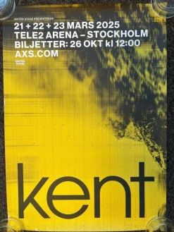 Tradera Konsertposter – Kent – 2025 – 50x70 – Stockholm – poster/affisch^ Musikposters