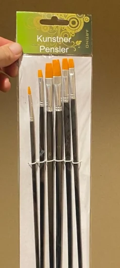 Tradera Konstnärs-pensel-set med 6 olika, Syntetiska, Stl Pensel 1,3,5,7,9,11 från Artin^ Konstnärstillbehör