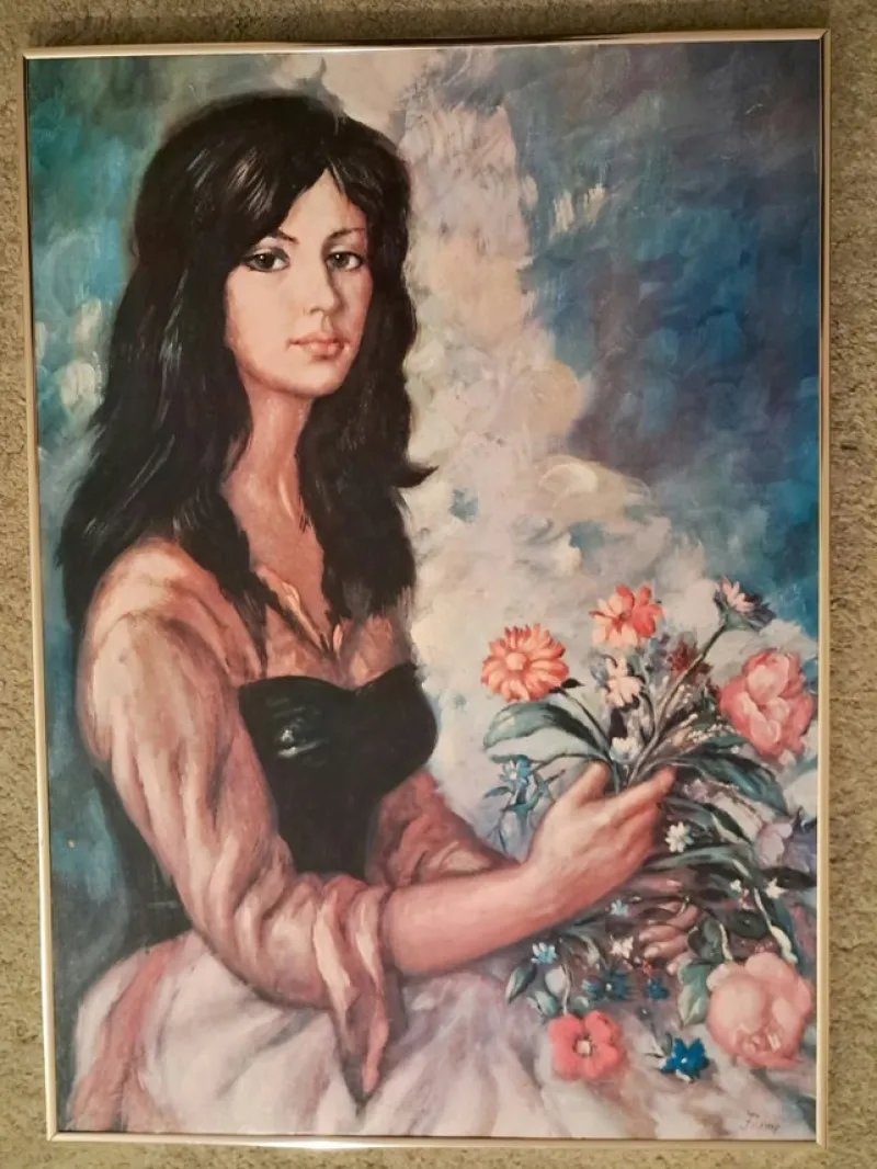 Tradera Konsttryck - Romantisk målning-Signerad Fiume i Trycket^ Övrig Konst