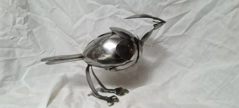 Tradera Konturfågel av återbrukade bestick^ Dekorationer