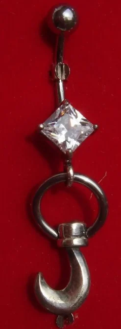 Tradera Piercings<KROK Piercing Navel böjd kirurgiskt stål med SMYCKE