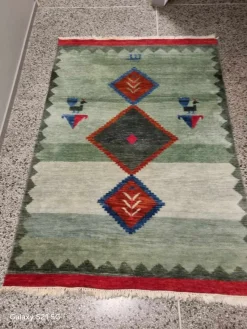 Tradera Äkta Gabbeh Handknuten matta med geometriskt mönster> Mattor