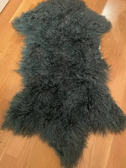 Tradera Äkta Lamm/Fårskinnsmatta Grön-mått- 83x53 cm^ Mattor