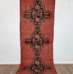 Tradera Äkta Vintage matta ca: 161x66 cm - 100% ull - Tvättad & klart - Handknuten> Mattor