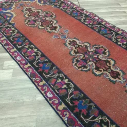 Tradera Äkta Vintage matta ca: 303x110 cm - 100% ull - Tvättad & klart - Handknuten> Mattor