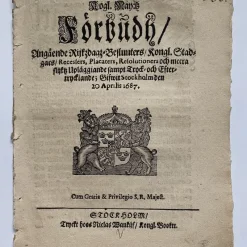 Tradera Kungl. Förbud tryckt 1687> Antik Litteratur