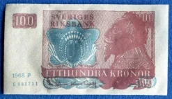 Tradera KURIOSASEDEL. Toapapper. 100 Kronor 1968^ Sedlar