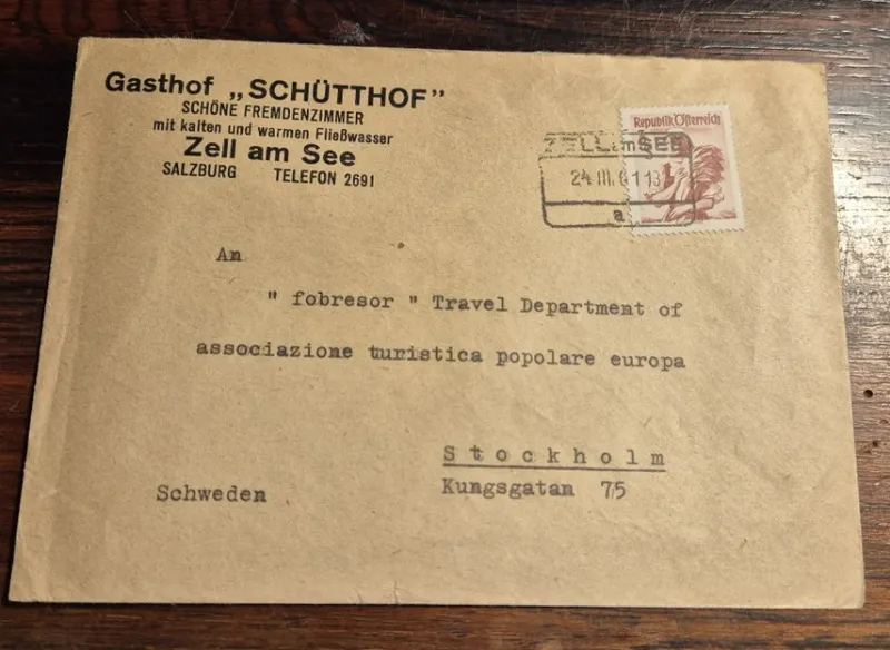 Tradera Övrigt<Kuvert stämplat `Zell am Zee