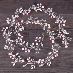 Tradera Kvinnor hårband bröllop diadem blad pärla kristall> Bröllopsaccessoarer