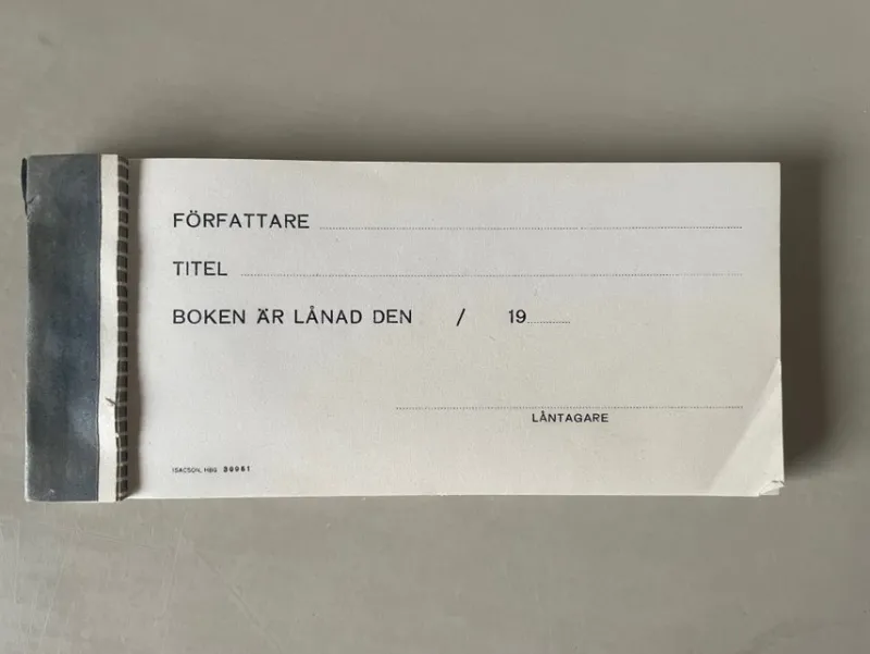 Tradera Fraktsedlar & Fakturor<Kvittensblock, Bibliotek, boken är lånad, Kuriosa. Isacson HBG, kuriosa.