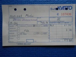 Tradera Kvitto Gulf bensinstation 1978 Skruvs Autoverkstad^ Bensinia