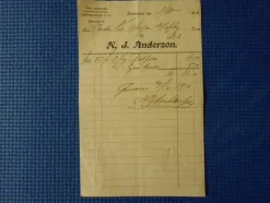 Tradera Fraktsedlar & Fakturor<Kvitto N J Anderson Kristianstad 1910