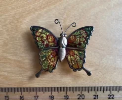 Tradera Magneter<Kylskåpsmagnet ”Fjäril gröngul