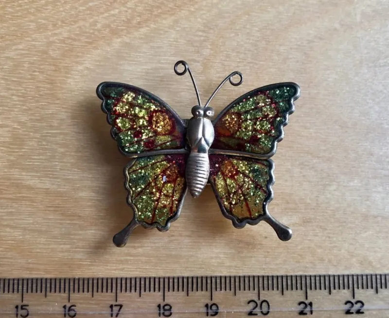 Tradera Magneter<Kylskåpsmagnet ”Fjäril gröngul