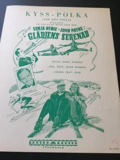 Tradera Kysspolka, Sonja Heine, John Payne, 1942^ Noter & Nothäften