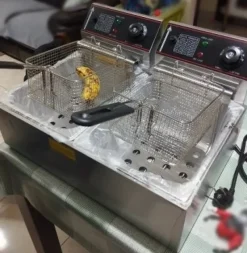 Tradera 12L 5000W elektrisk fritös med dubbla tankar, jämnare och snabbare uppvärmning^ Vitvaror