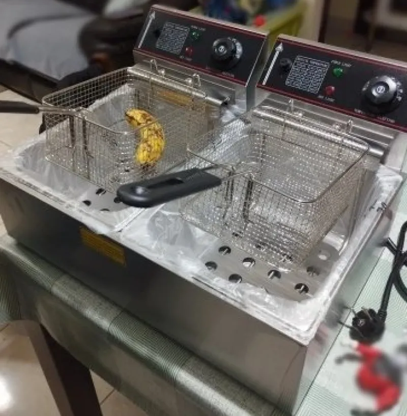 Tradera 12L 5000W elektrisk fritös med dubbla tankar, jämnare och snabbare uppvärmning^ Vitvaror