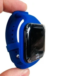 Tradera Laddbar LED Klocka Blå Silikonband Barnklocka Vibrerande Alarm Tid USB Laddbar^ Barnklockor