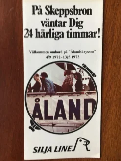 Tradera Ålandskryssen 4/9 1972-13/5 1973 Siljaline> Tidtabeller